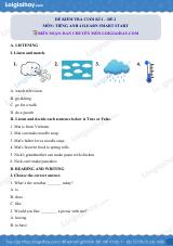 Đề thi học kì 1 Tiếng Anh 4 iLearn Smart Start - Đề số 2